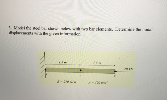 Solved 3. Model the steel bar shown below with two bar | Chegg.com