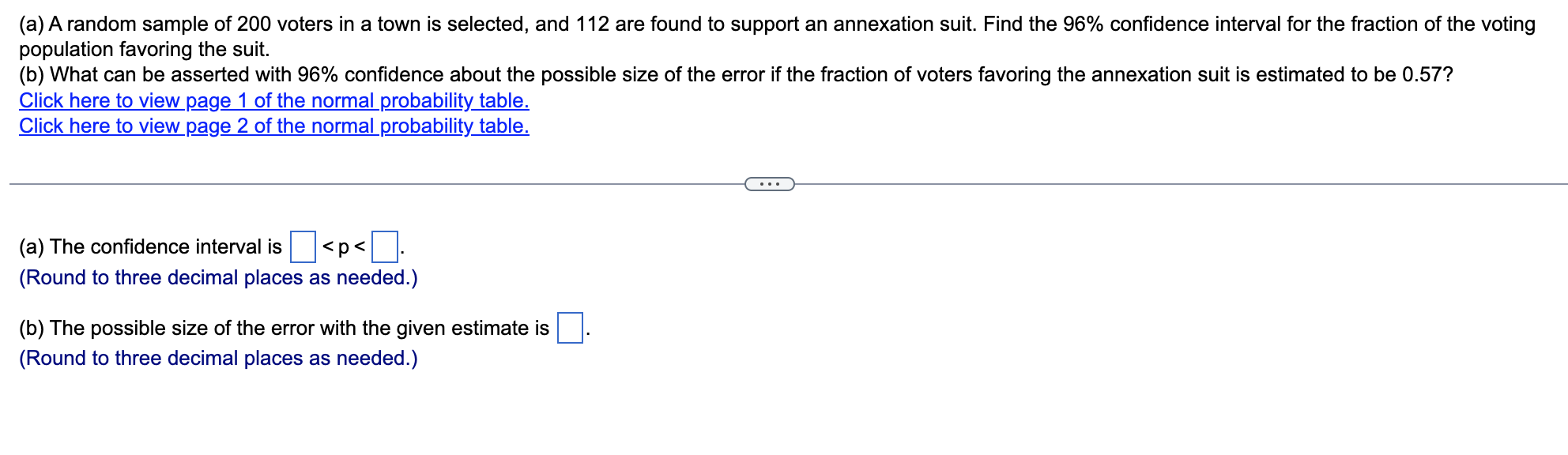 Solved (a) A random sample of 200 voters in a town is | Chegg.com