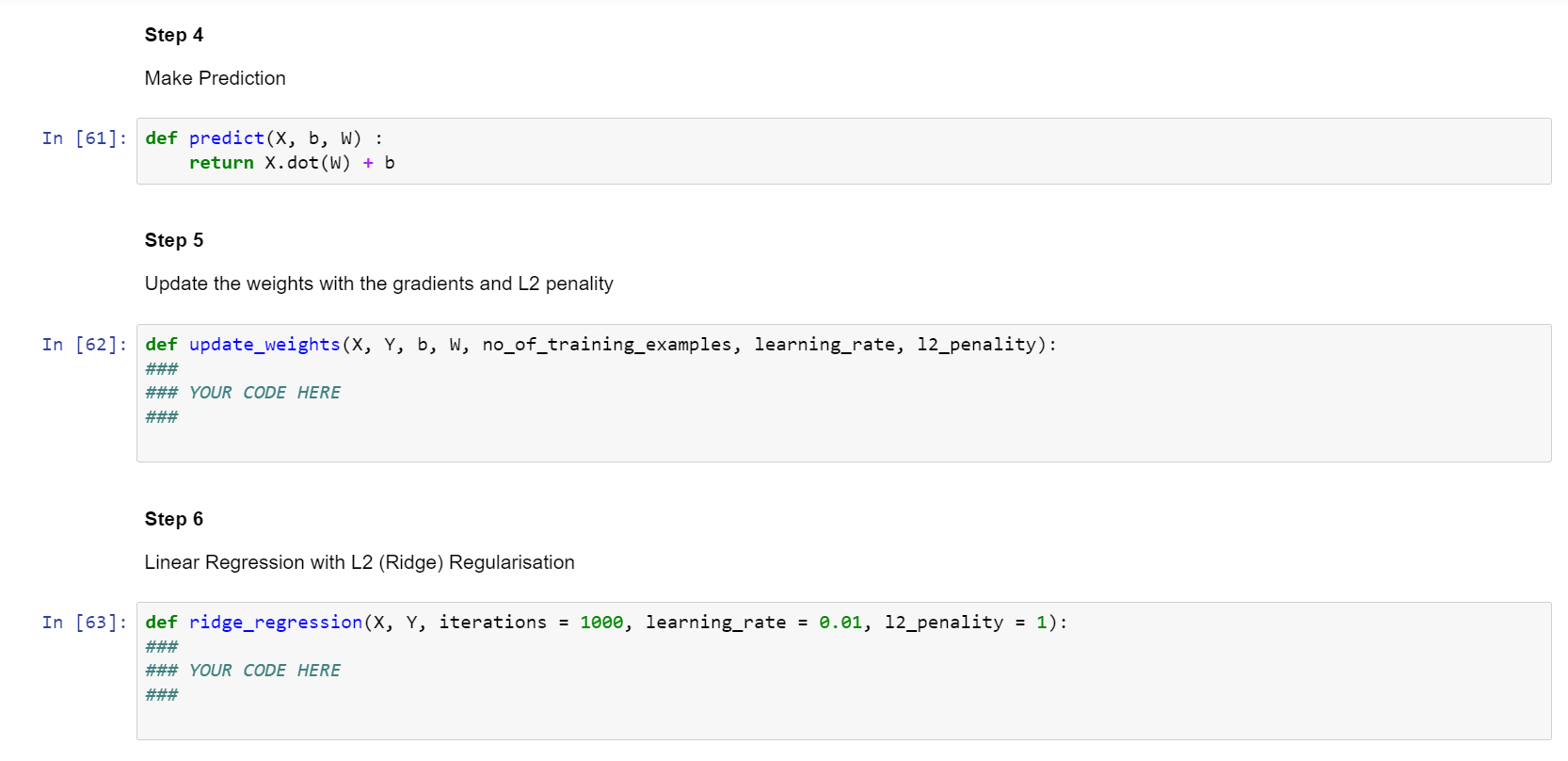 Solved Programming Part 4: Regularisation Write a programme | Chegg.com