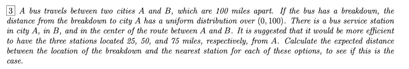 Solved 3 A Bus Travels Between Two Cities A And B, Which Are | Chegg.com