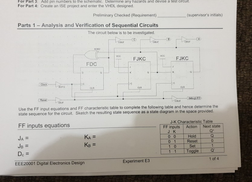 For Part 3: Add pin numbers to the schematic. | Chegg.com