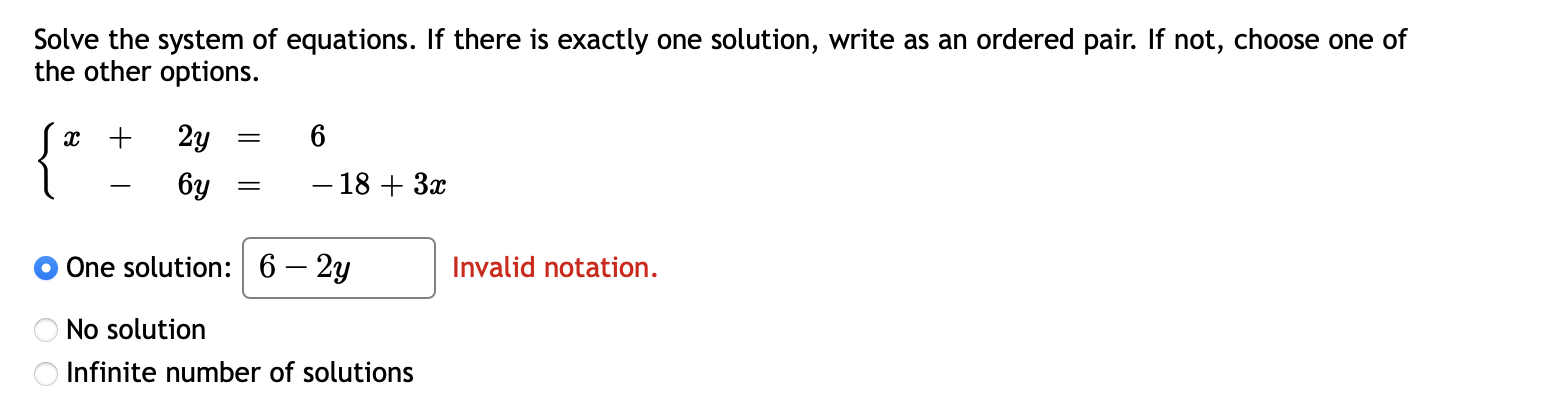 Solved Solve the system of equations. If there is exactly | Chegg.com