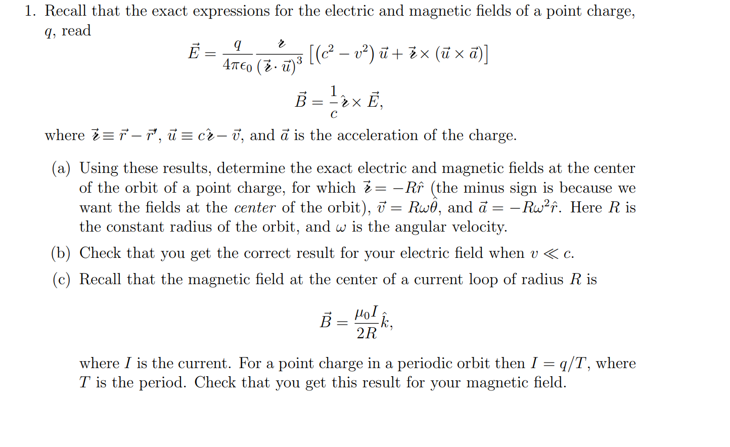 Solved 1 Recall That The Exact Expressions For The Elect Chegg Com