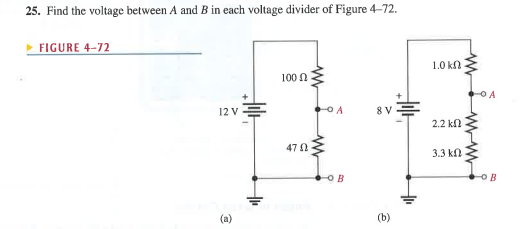 Solved 25. Find The Voltage Between A And B In Each Voltage | Chegg.com