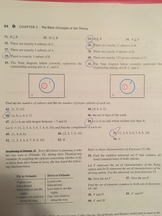 Solved 64 O CHAPTER 2 The Basic Concepts of Set Theory 31. | Chegg.com