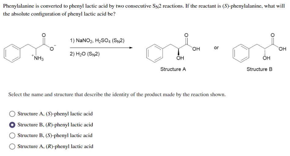 Solved Phenylalanine is converted to phenyl lactic acid by | Chegg.com