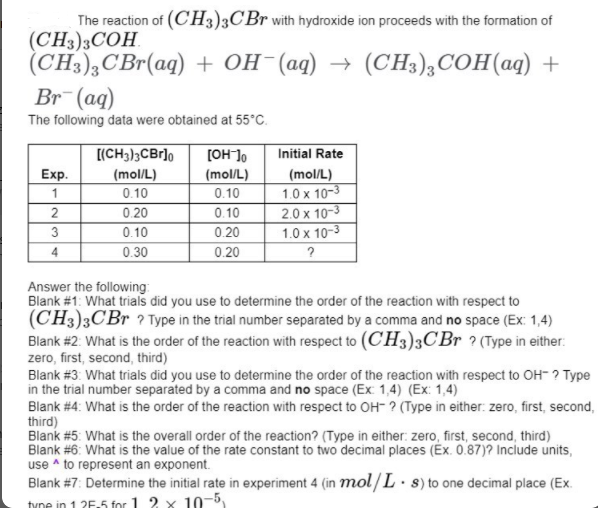 Solved The Reaction Of (CH3)3CBr With Hydroxide Ion Proceeds | Chegg.com