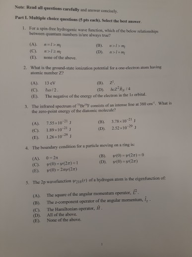 Solved Note: Read all questions carefully and answer | Chegg.com