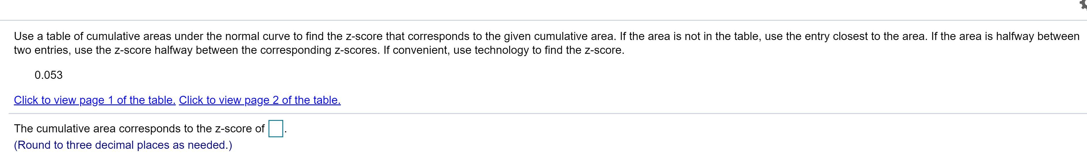Solved Use a table of cumulative areas under the normal