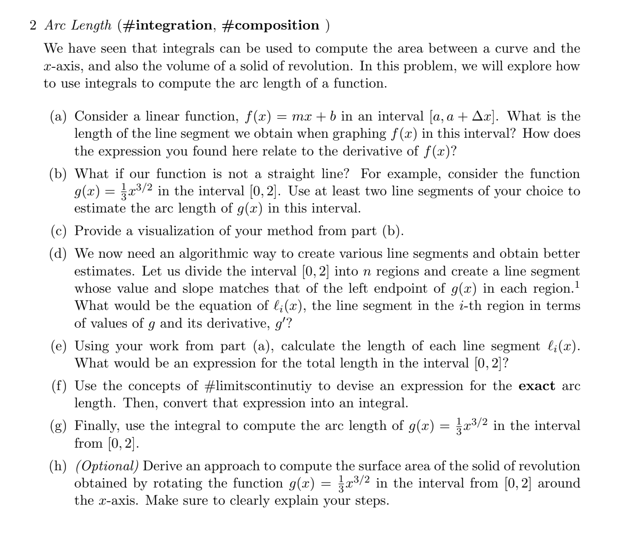 Solved Arc Length (\#integration, \#composition ) We have | Chegg.com