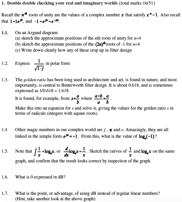 Double Checking Math Problems Solved 1. Double double checking your real and imaginary | Chegg.com
