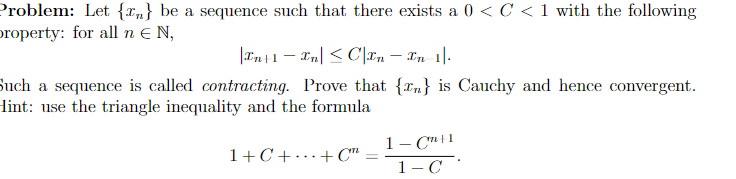 Solved Problem: Let {{n} be a sequence such that there | Chegg.com