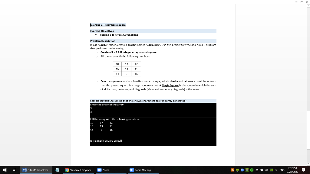 Solved Exercise 2 - Numbers square Exercise Obiectives | Chegg.com