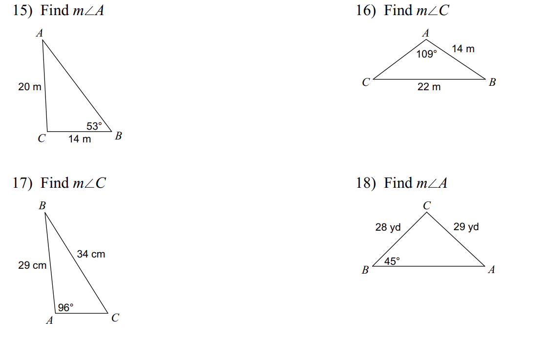 Solved Find each measurement indicated. Round your answers