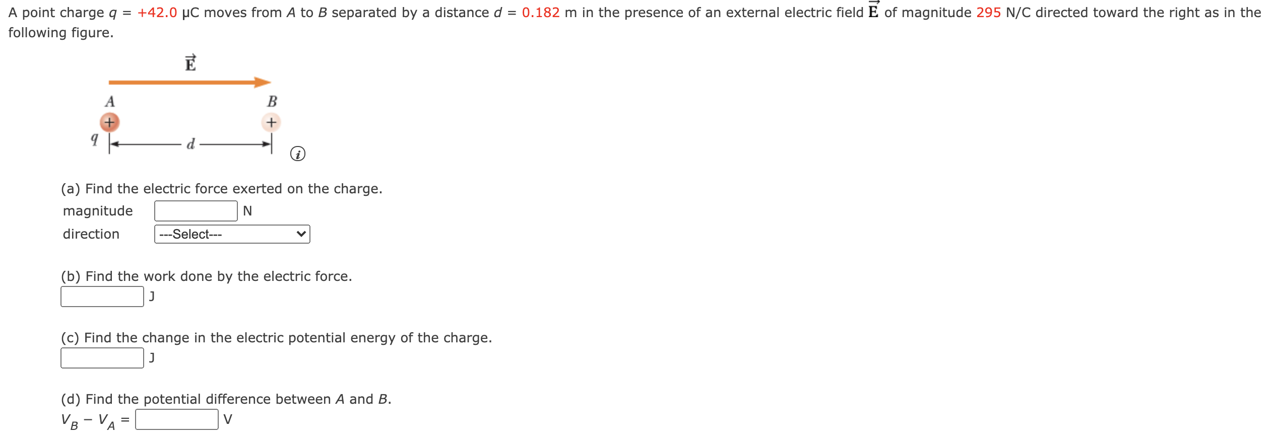 Solved A Point Charge Q = +42.0 Uc Moves From A To B | Chegg.com