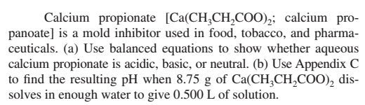 Is calcium propionate acidic