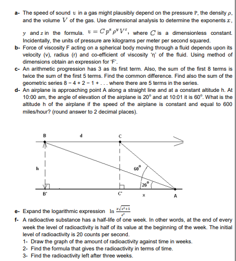 Solved a- The speed of sound u in a gas might plausibly | Chegg.com