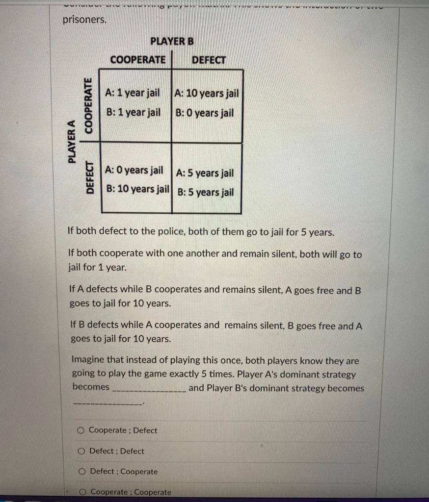 Solved Consider The Following Payoff Matrix. This Shows The | Chegg.com