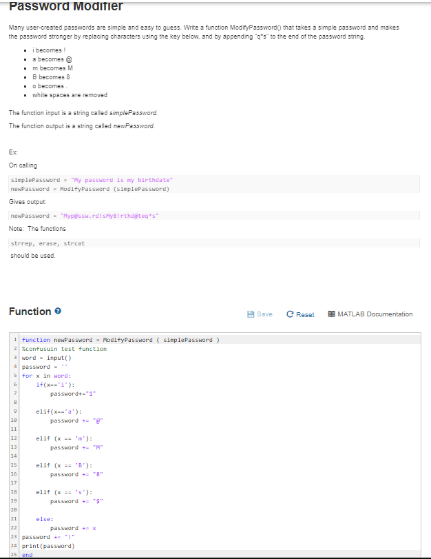 Solved Password Modifier Many user-created passwords are | Chegg.com