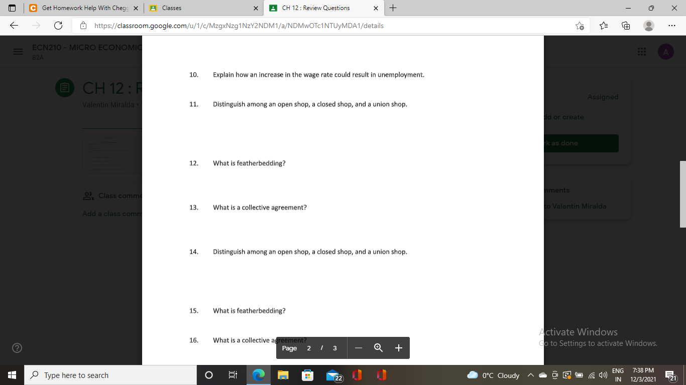 Solved C Get Homework Help With Chegg X Classes 8 CH 12: | Chegg.com