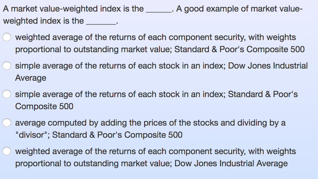 Solved A good example of market value- A market | Chegg.com