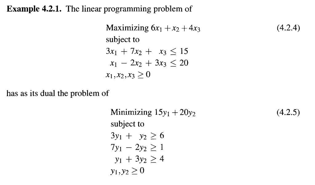Solved Example 4 2 1 The Linear Programming Problem Of Chegg