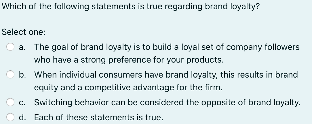 Solved Which of the following statements is true regarding | Chegg.com