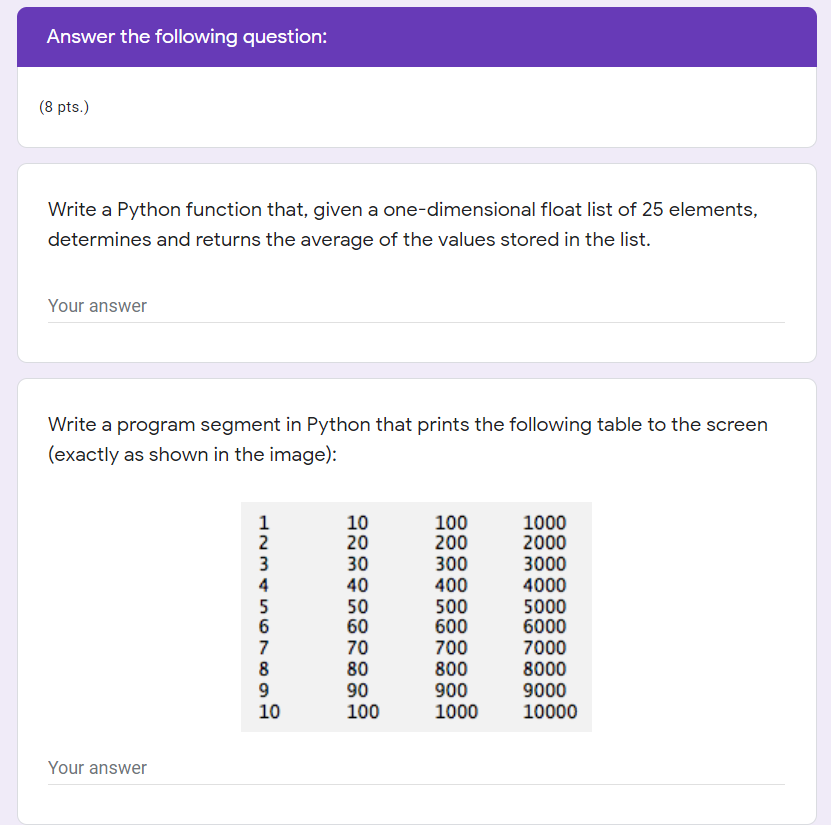 Solved The Questions Are Based In Python. Please Answer Them | Chegg.com