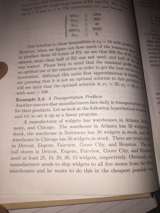 Solved P1 and from boxes of ofit 0. constraints (ii now 60rs
