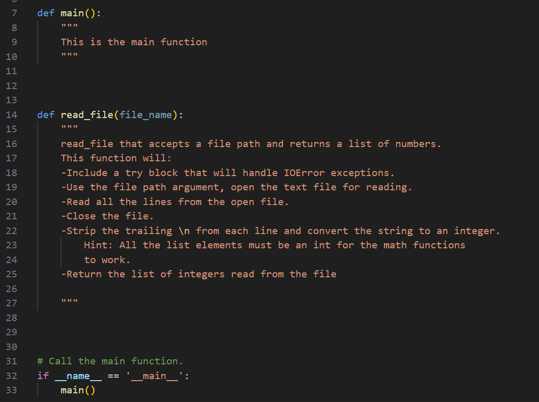 Solved def main(): " " " This is the main function def | Chegg.com