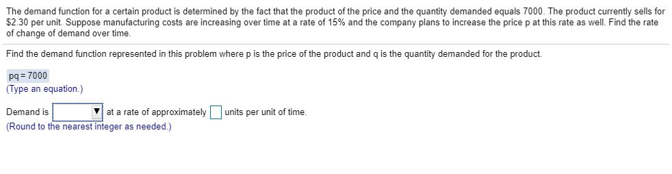 Solved 1a.) Demand is (increasing or decreasing) at a rate | Chegg.com
