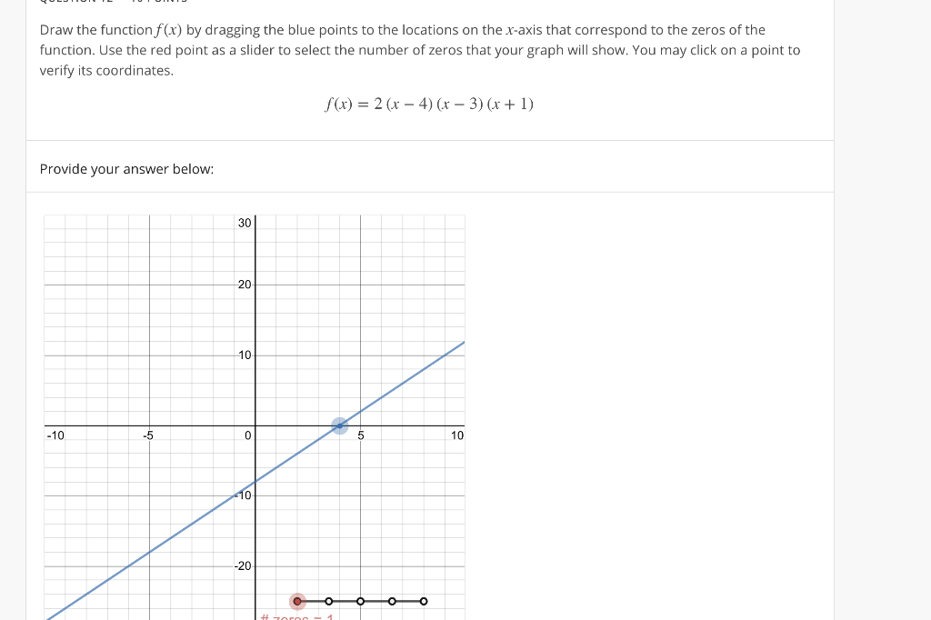 Solved Draw the function f(x) by dragging the blue points to | Chegg.com