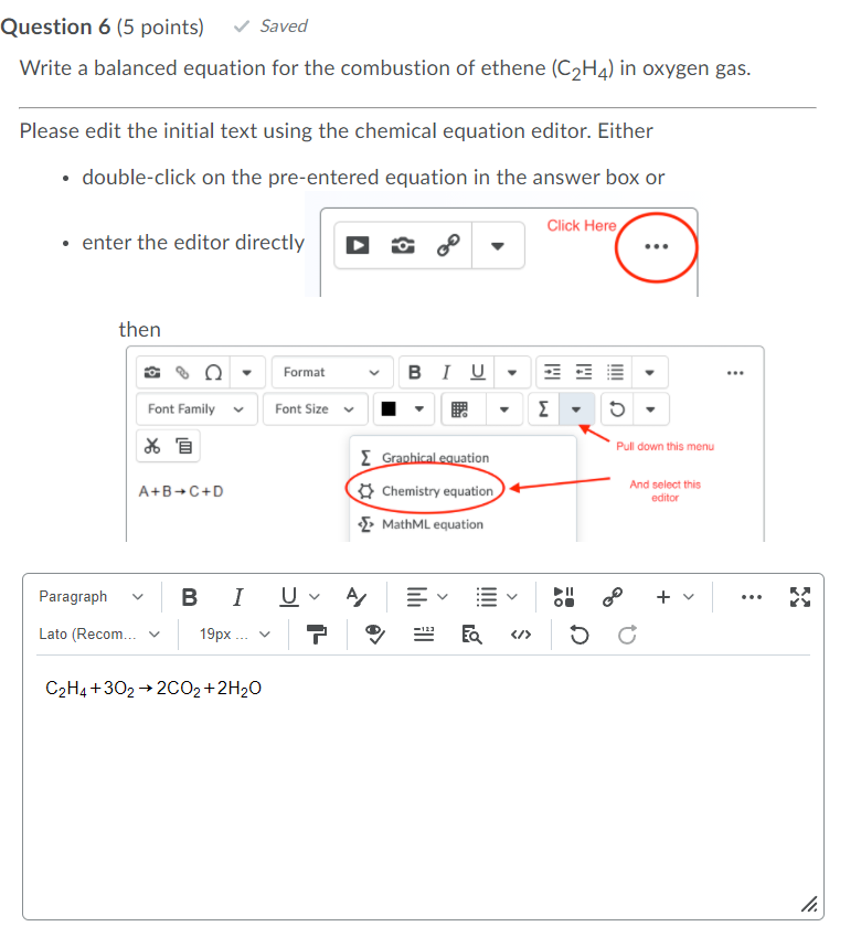 Solved Question 6 (5 points) Saved Write a balanced equation