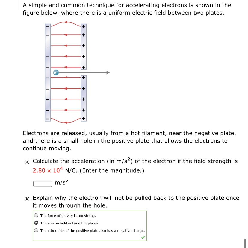 Solved A proton is acted on by a uniform electric field of