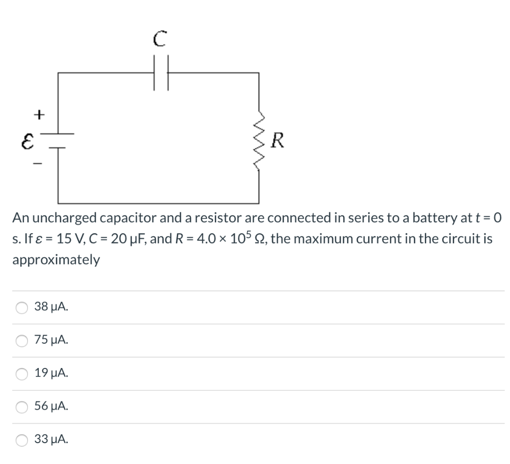 Solved An uncharged capacitor and a resistor are connected