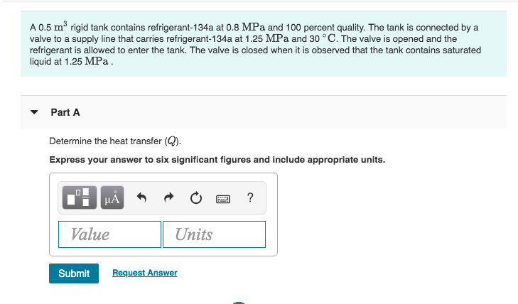 Solved A 0.5 m rigid tank contains refrigerant-134a at 0.8 | Chegg.com