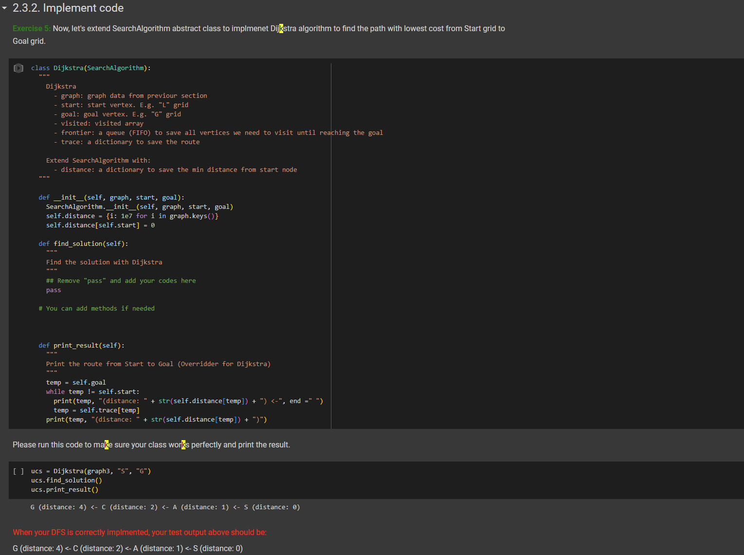 Solved Exercise 5: Now, let's extend SearchAlgorithm | Chegg.com