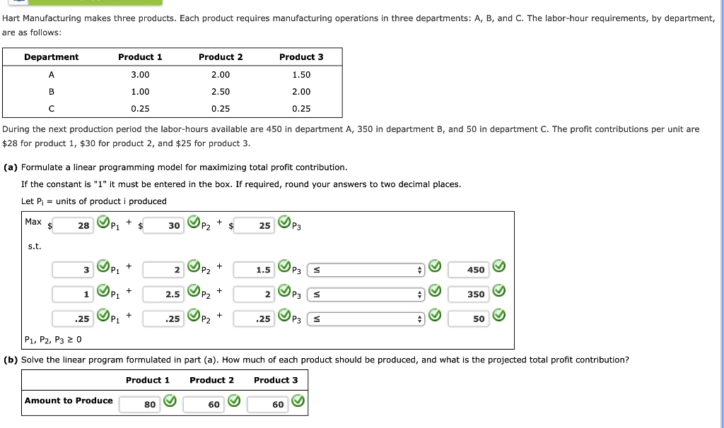 Solved Hart Manufacturing Makes Three Products. Each Product | Chegg.com