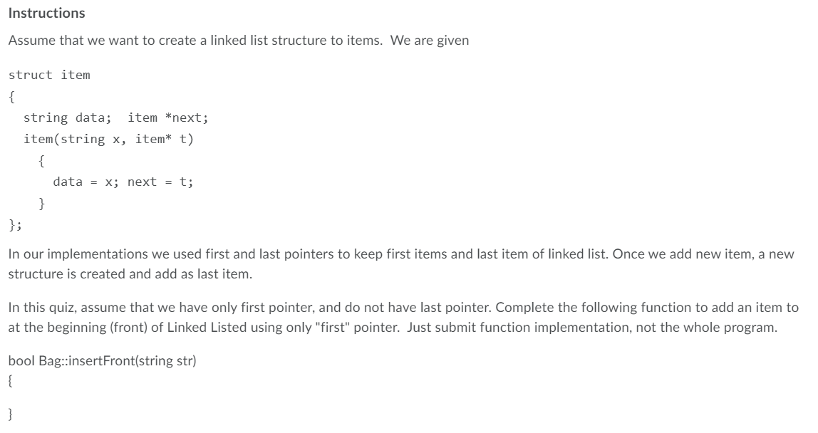 Solved Instructions Assume that we want to create a linked | Chegg.com