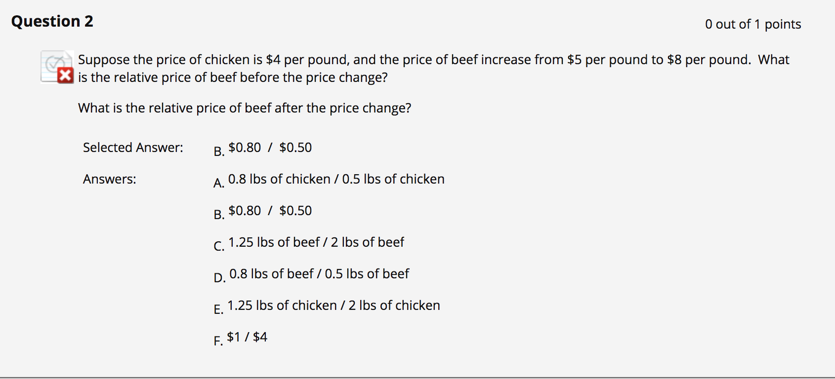 Solved Question 2 O out of 1 points Suppose the price of