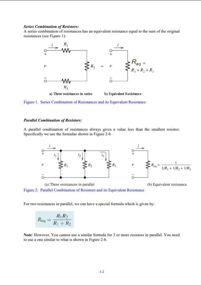 Solved LAMAR UNIVERSITY CIRCUITS LABORATORY EXPERIMENT 2