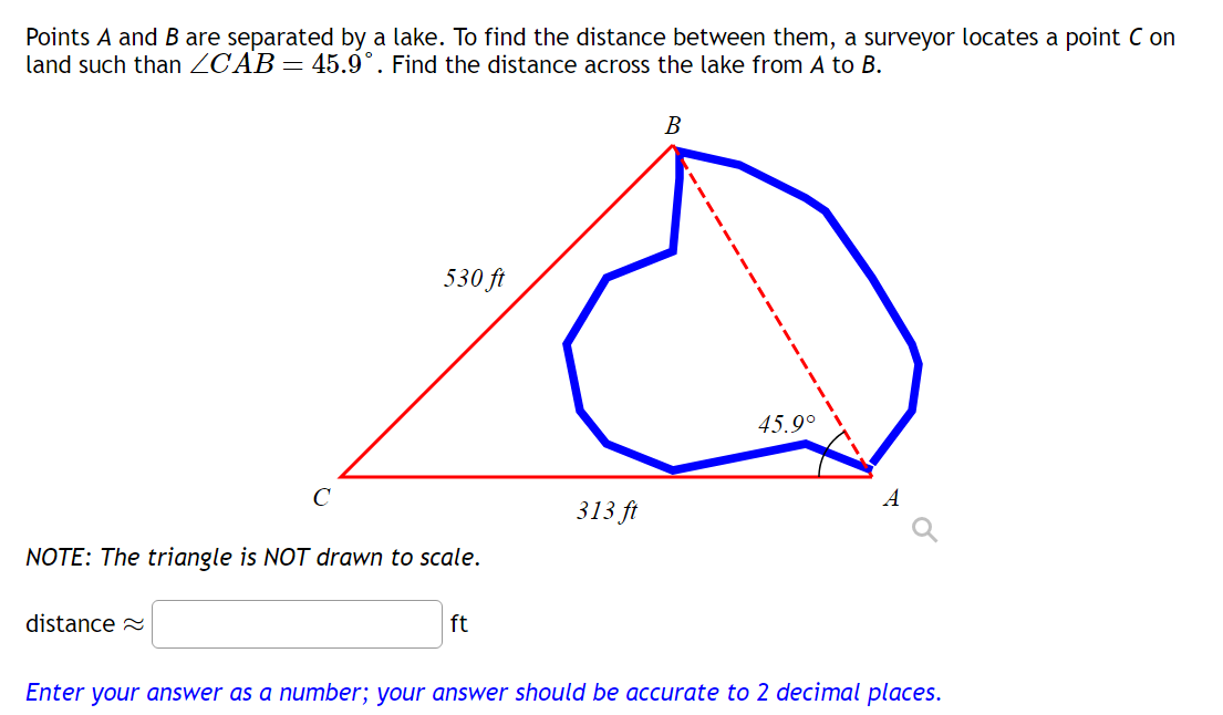 Solved Points A and B are separated by a lake. To find the | Chegg.com