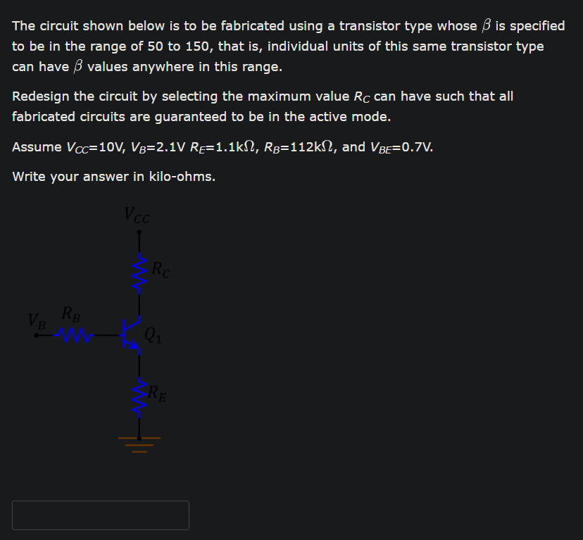 Solved The circuit shown below is to be fabricated using a | Chegg.com