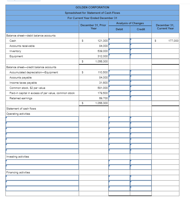 Solved Golden Corporation's current year income statement, | Chegg.com