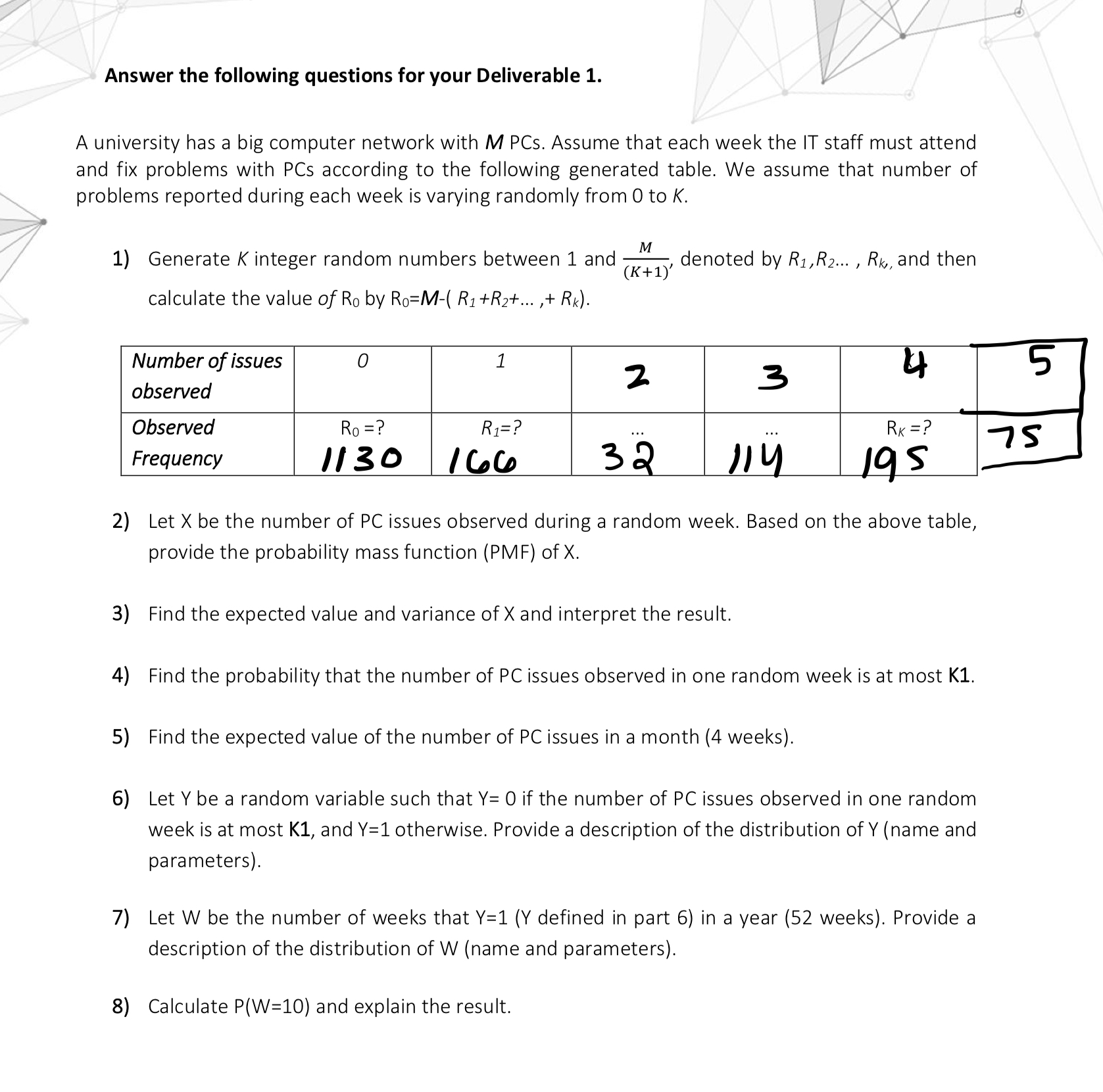 Solved GIVEN THAT M = 2000, M1 = 1500, M2=500K = 5K1 = 1,
