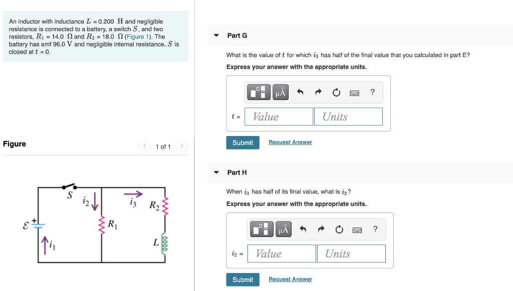 Solved Part C An Inductor With Inductance L 0 0 H And Chegg Com