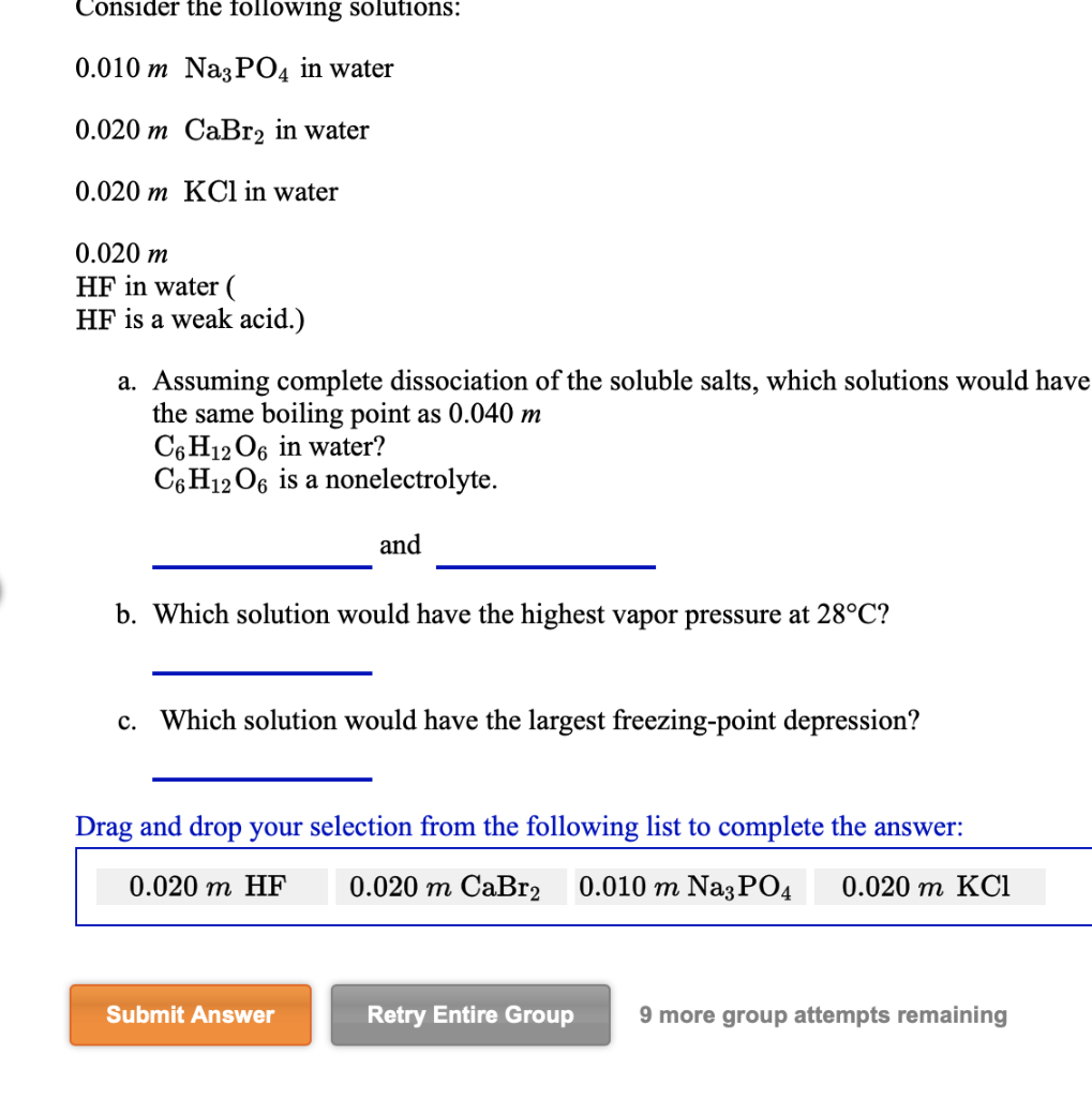 Solved Consider the following solutions: 0.010 m Na3PO4 in | Chegg.com