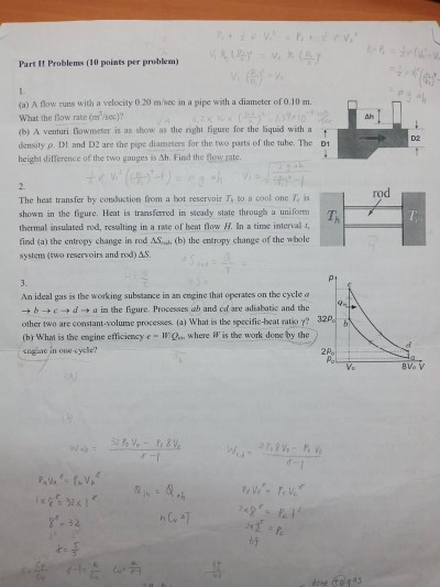 Solved Part Il Problems (10 points per problem) (a) A flow | Chegg.com