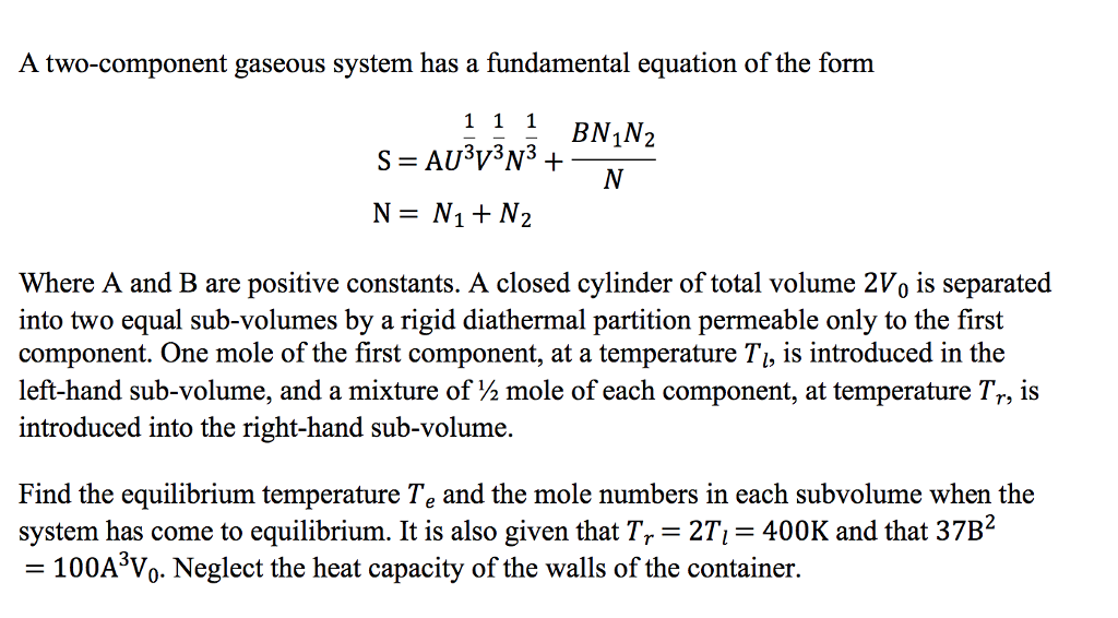 Solved A gaseous system has a fundamental