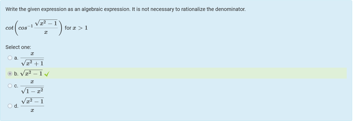 Solved Write the given expression as an algebraic | Chegg.com